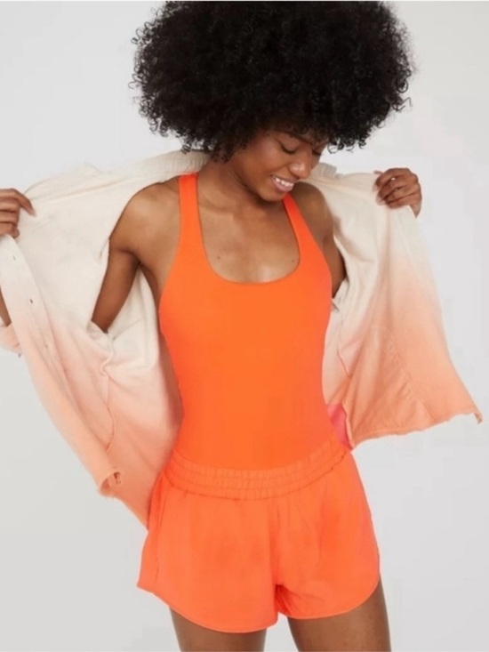 aerie Pants - Aerie Offline Real Me Hot Stuff Romper Orange Size Large